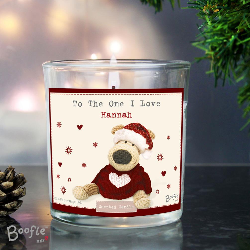 Personalised Boofle Christmas Love Scented Jar Candle Extra Image 1